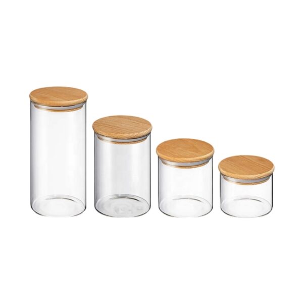 Borosilicate Canning Jars with bamboo lids