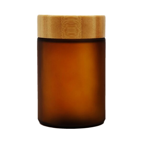 Amber Glass Jar with Bamboo Lid