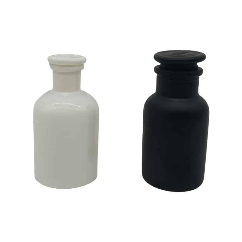 black glass reagent bottle