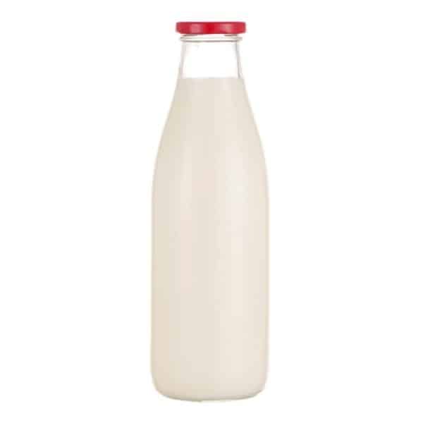 glass milk bottle with metal lid