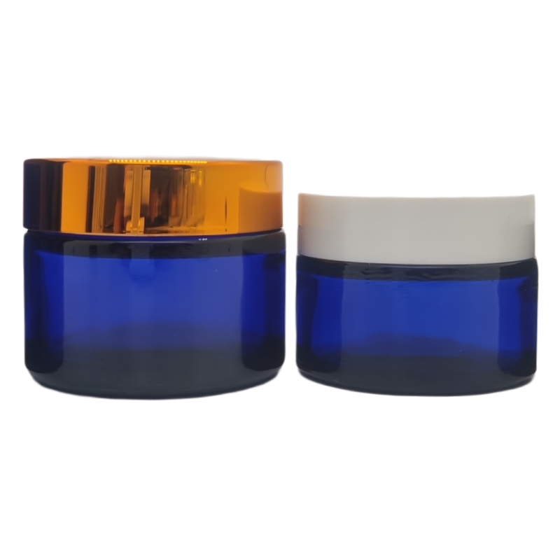 blue cosmetic jars with lids wholesale