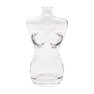 clear woman perfume glass bottle