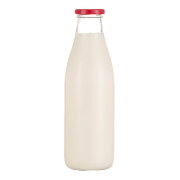 Glass Milk Bottle With Metal Lid